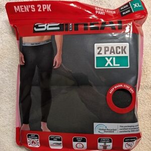 New 32 Degrees Men's Heat Stretch Quick-Dry Base Layer Pant 2-Pack Black Size XL